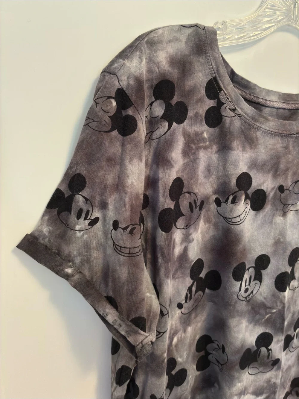 Torrid Disney Mickey Tie Dye Short Sleeve T-Shirt Gray Plus Size 0